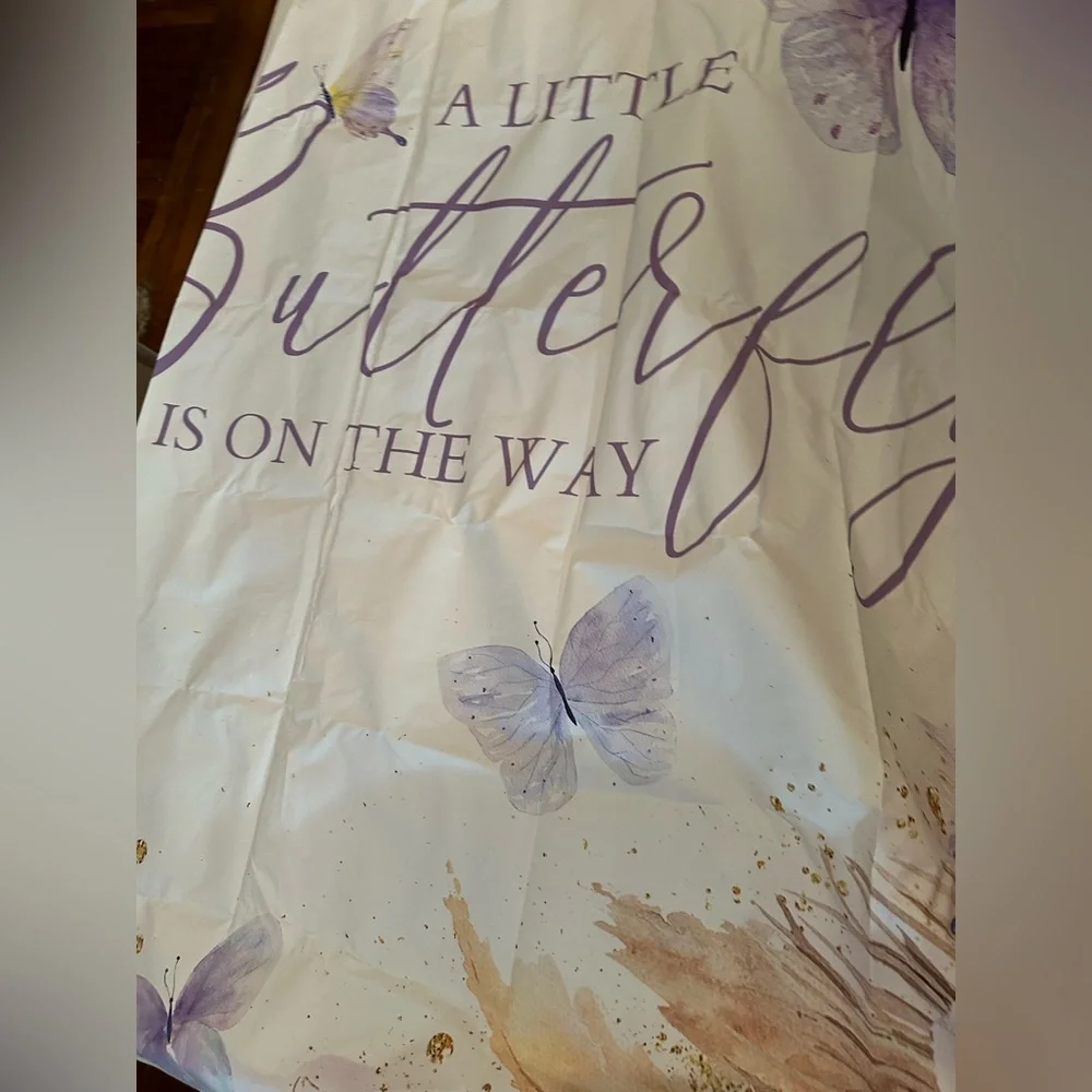 Butterfly Baby Shower Backdrop “A Little Butterfly is on The Way”